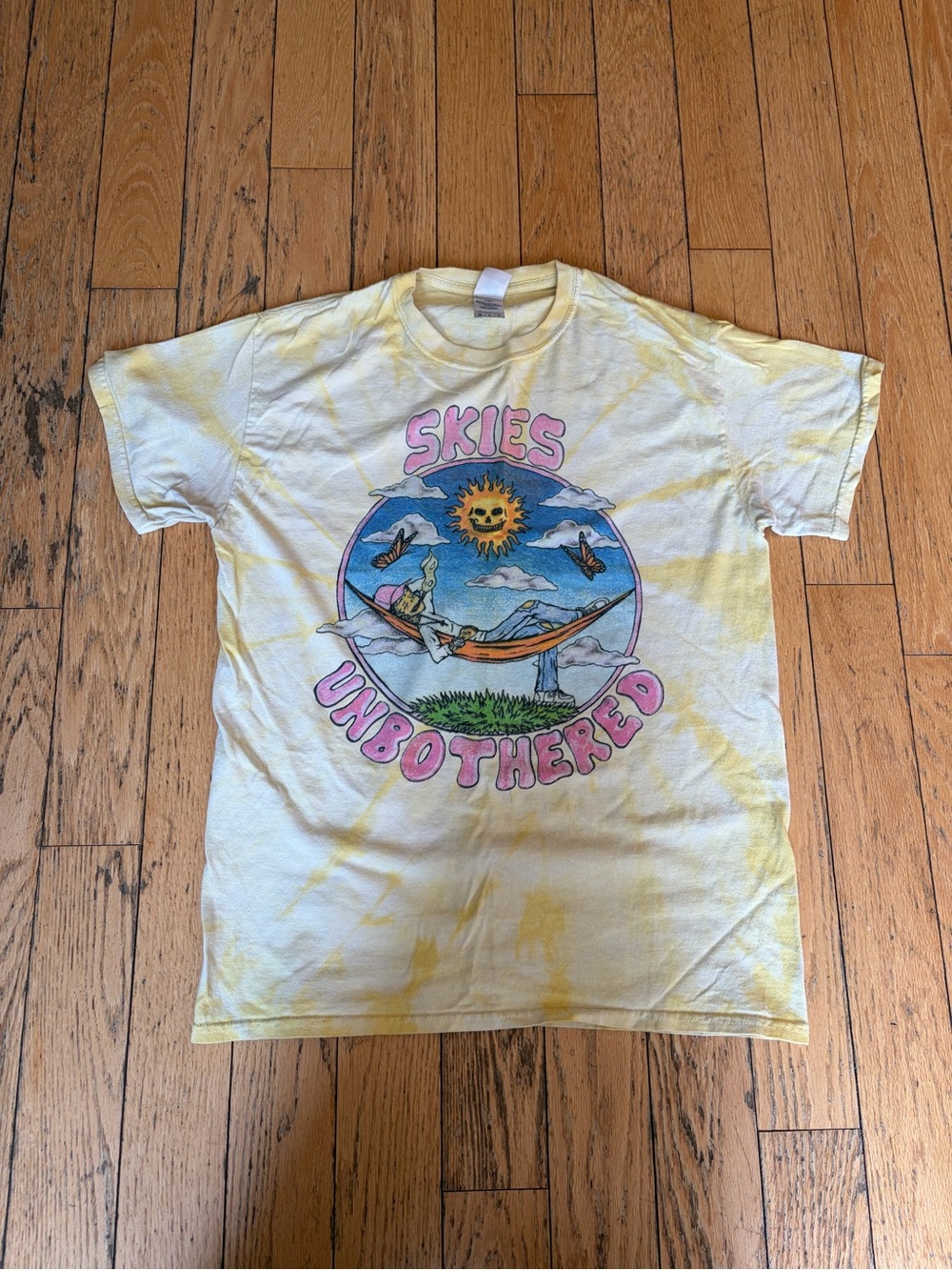 Lil Skies Unbothered Graphic Tee - Yellow Tie-Dye